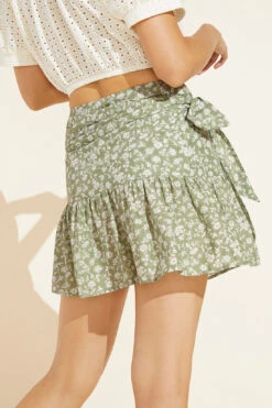 Eberjey Domi Organic Cotton Voile Beach Skirt - Pear/Ivory -Fashion - Pajamas WC2010DO PRIV B