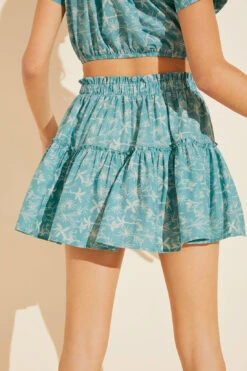 Eberjey Nellie Organic Cotton Voile Beach Skirt - Ocean Bay/Sand -Fashion - Pajamas WC2013NE OCEAN BAY SAND B