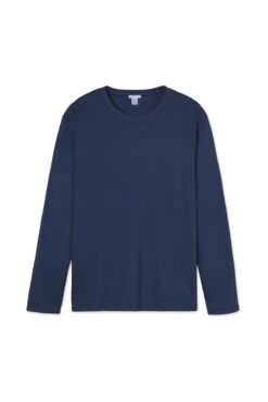 Lake Men's Long Sleeve Pima Tee In True Navy