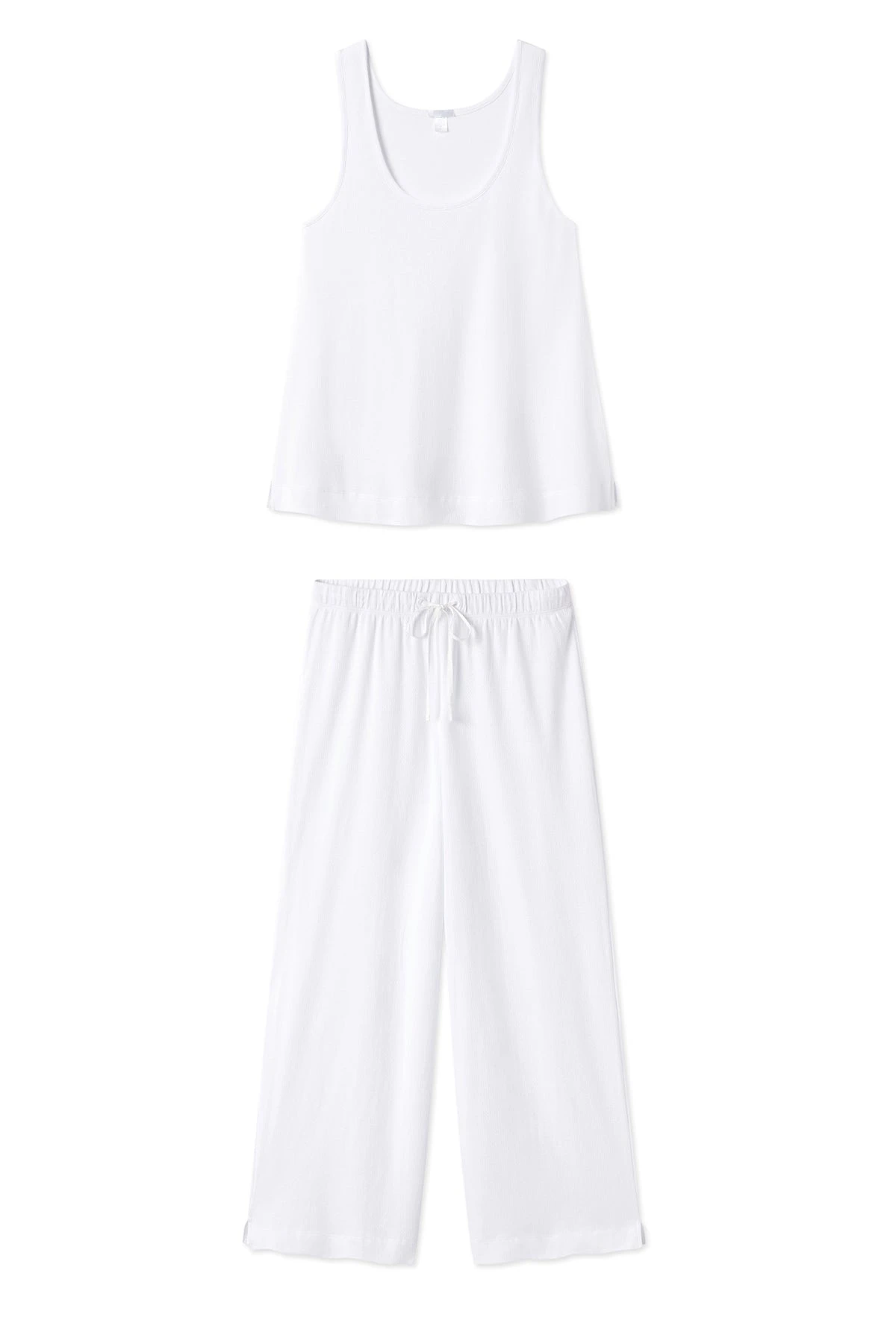 Lake Pointelle Pajama Pants Set In White 3 Lake Pointelle Pajama Pants Set In White